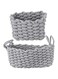 Storage Baskets with Handle 2 Pcs, Cotton Rope Woven Storage Baskets,Decorative Woven Basket for Storing Cosmetics, Baby Toys, Keys, Books,(Grey)