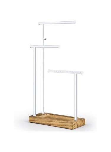 SRIWATANA Jewelry Organizer Display Extra Tall Necklace Holder 3 Tier Jewelry Tree Stand (Carbonized Black)