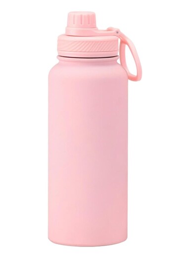 Sports Water Bottle, Insulated Stainless Steel Thermal Water Bottle with Straw Lid, Leak Proof Double Wall Thermos for Hot and Cold Drinks, Wide Mouth, 500ml, Ideal for Gym, Office, School, Camping, Hot Pink