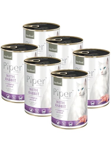 PIPER WET CAT FOOD WITH RABBIT STERILISED 6x400 g