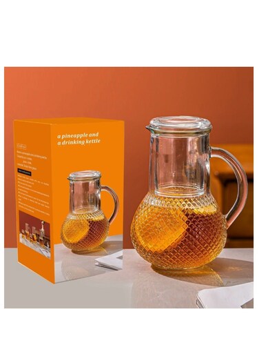 1200ML Glass Pitcher,Glass Water Jug With 250ML Lid Cup,Drinking Kettl e Borosilicate Glass Water Jug,Heat Resistant Jugs For Fridge,Iced Tea Pitcher Jug,Water Carafe For Juice And Milk Easy Clean Tea Jug