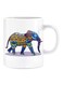 Print Elephant Printed Mug White/Blue/Yellow