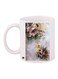 Flower Printed Coffee Mug White/Grey/Pink 11ounce