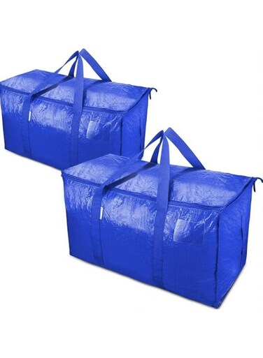 Moving Bags,2 Pack Extra Large Space Saver Bags,Heavy-Duty Foldable Storage Tote With Zippers And Handles,College Dorm Room Essentials,Clothes Storage Bins Packing Bags For Travelling Camping
