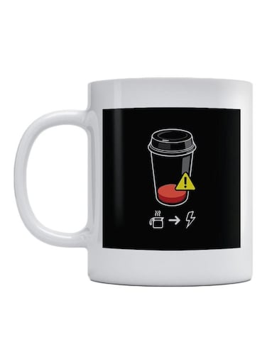 Coffee Lovers Printed Ceramic Mug White/Black/Red