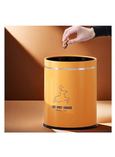 Home Trash Bin,16L Round Kitchen Trash Can, Office Waste Paper Basket, Modern Garbage Can, Large Rubbish Wastebasket, Plastic Dustbin for Bedroom, Living Room, Bathroom