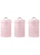 FBWSM 3-piece kitchen jar set 1200 ml coffee tea sugar storage jar countertop finishing-Pink