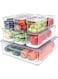 Fridge Organizers and Storage, 10 Pack Stackable Refrigerator Organizer Bins with Lids, BPA-Free Produce Fruit Storage Containers for Storage Clear for Food, Drinks, Vegetable Storage