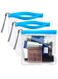 Pcs Clear Travel Toiletry Bags, Waterproof Leakproof Travel Makeup Bag, Sealable Wash Bags Airport Security Liquids Bags (Blue/Clear)