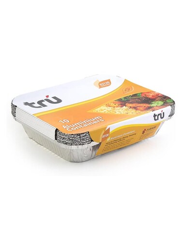 tru Aluminum Containers with Lid - 83120, 10' Pcs Size 18cm x24cmx4cm