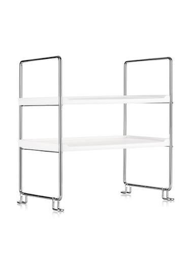 Freestanding Storage Rack White/Silver