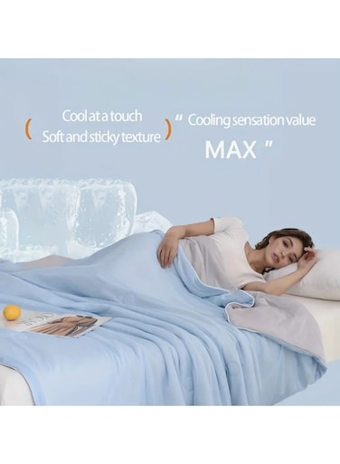 Lightweight Summer Comforter Cold Blanket&iuml;&frac14;&OElig;Cooling Comforter Absorbs Body Heat to Keep Cool, Double-Sided Cooling Blanket