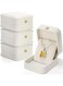 Tazweeq 4 Pcs Necklace Pendant Box, Velvet Necklace Storage Box Faux Leather Jewelry Gift Box, Bracelet Jewelry Gift Box Chain Necklace Display Storage Case
