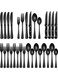 Black Silverware Set with Steak Knives, Black Flatware Set for 4, Food-Grade Stainless Steel Tableware Cutlery Set, Mirror Finished Utensil Sets for Home Restaurant