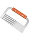 Oasisgalore Crinkle Cutter Stainless Steel Potato Slicer Heavy Duty Wavy Crinkle Cutting Chopping Tools with Wooden Handle for Carrot Veggies