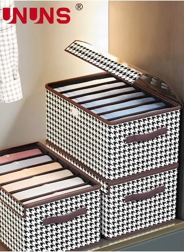 3-Piece Foldable Clothes Storage Box,Foldable Closet Drawer Storage Box With Transparent Cover,Drawer Organizers for Clothing,Jeans,T-Shirt