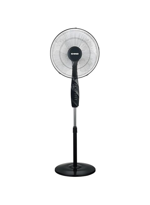 KHIND 16 Inch Pedestal Fan   Stand Fan   3 Leaf AS Blade, 3 Speed Manual Control, 100% Copper Motor, Cooling Indoor &amp; Outdoor Fan,Heavy Base, 2 Year Warranty, Black - SF163T- Made In Malaysia