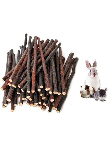 500g (14oz) Apple Sticks, Natural Apple Branch Pet Snacks Chew Toy, Molar and teeth grinding Toy for Small Animal Rabbits, Chinchillas, Hamsters, Guinea Pigs by HongYH