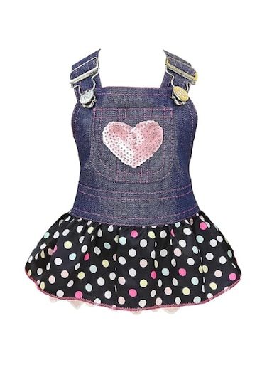 Dog Dress Puppy Luxury Skirt Dog Clothes Sequin Love Heart Princess Dresses Wedding Evening Dress Skirt Denim Skirt for Small Dog Girl (Blue, XS)