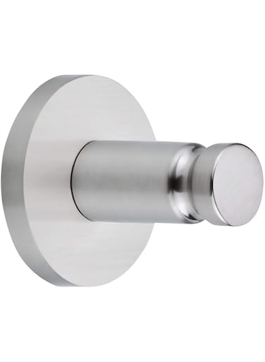 tesa MOON Bathroom Hook - No Drill Chromed Metal Self-Adhesive Hook for the Bathroom in Round Design - Stainless - Waterproof - Includes Removable Glue Solution