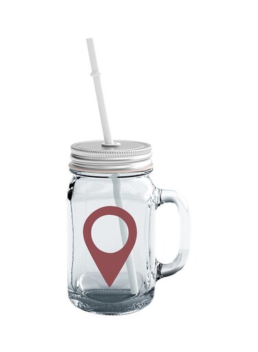 UNIVERSE Glass Set Location Current Location Pin Mason Jar With Straw Clear