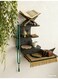 Wooden Crescent Moon Shelf Islamic Style Wall Hanging Storage Rack Arabic Home Decor Display Shelf for Crystals Jewelry Candles Living Room Bedroom Home Styling