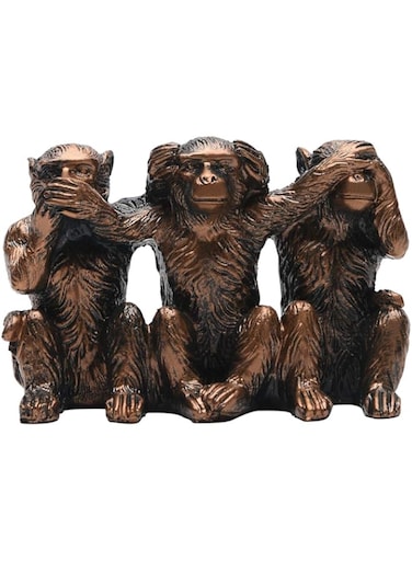 BRASSTAR Three Monkeys Statue See-No Speak-No Hear-No Evil Brown 2.8" Resin Home Office Decoration Gifts PTZD047