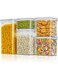 CARLO CREATIVE Airtight Food Storage Containers with Lids,5 PCS PET Material Kitchen Storage &amp; Fridge Organizer, BPA &amp; Odor Free.