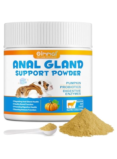 Dog Anal Gland Support Powder 120g for Dog Anal Glands Promotes Digestive Health, Enhances Immune Function, Regulates Anal Gland Health, Veterinarian Recommended for Healthy Intestines and Digestion