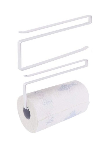 Cabinet Roll Paper Dispenser Towel Holder Storage Rack for Kitchen White 27x10x4cm