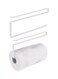 Cabinet Roll Paper Dispenser Towel Holder Storage Rack for Kitchen White 27x10x4cm