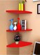 Floating Corner Wall Shelf 3Pcs Triangle Bookshelf Home Decor 3 Tier Display Organizer 16cm Red