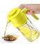 Auto Olive Oil Dispenser Bottle Ration Oil Bottle 500ml Glass Cooking Oil Container With Labels Leakproof Non-Slip Handle Oil and Vinegar Dispenser for Kitchen Cooking Yellow