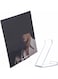 Tazweeq Vinyl Record Stand, Display Album Covers, No Assembly Required, Simple Clear Acrylic Desktop Album Stand (1 Piece)