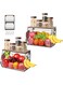 Dovakiss 2pcs Fruit Basket Kitchen Storage Basket with Wood Lid, Stackable Wall Mounted Basket Fruit Basket, Fruit Basket for Kitchen Counter,Cabinet Organizer Bin for vegetable