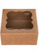 ONE MORE 6"x6"x3"Brown Bakery Boxes with pvc Window for Pie and Cookies Boxes Small Natural Kraft Paper Box 6x6x3inch,Pack of 15
