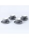 8-Piece Kiln Variable Glaze Process Round Linear Ceramic Coffee Cup And Saucer Set Grey 11x9x6.5cm