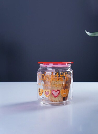 Home Plano Cookies Jar 750Ml -Pink Clear