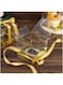 LAROKO Cupcake Box with Ribbon Tie, Clear Metallic Gold Plastic Dessert Gift Boxes, Disposable Cupcake Favor Boxes 3.5" 10 Pcs