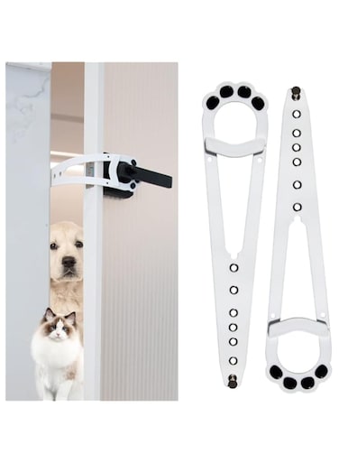 SYOSI Cat Door Latch &amp; Cat Door Stopper. Adjustable Door Strap for Cats to Dog Proof &amp; Keep Dog Out of Litter Box &amp; Cat Feeder. Simpler Pet &amp; Cat Gate Alternative(7 Sizes Adjustable)