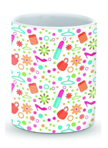 Premium Summer Dressin Designer Mug White/Orange/Green