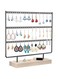 QDDC 3-Tier Earring Holder Rack Hanging Earrings, Earring Storage Rack, Earring Display Stand, Detachable Earring Holder with Wooden Base, for Earrings (Black)