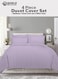 Premium Striped Duvet Set All Season &acirc;&euro;&ldquo; 4-Pieces Set Lilac   King Size 220x240 cm   Ultra-Soft, Wrinkle-Resistant &amp; Made in Dubai   Includes Duvet Cover, Fitted Sheet (200x200 cm) &amp; 2 Pillowcases (50x70 cm)