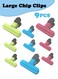 Life 9Pack Large Chip Bag Clips - Assorted Sizes Food Bag Clips Plastic Heavy Seal Grip