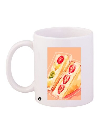 Sandwich Printed Coffee Mug White/Yellow/Red