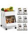 Storage Bins Rolling Multipurpose Storage Cart with Silent Lockable 360&Acirc;&deg; Wheels Space&acirc;&euro;&lsquo;Saving &amp; Foldable Design for Kitchen, Bathroom, Office