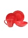 Goldedge Plain Red Ceramic Dinner Set 16 Pieces