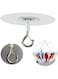 KASTWAVE No Hole Adhesive Ceiling Hooks, Ceiling Hooks Self Adhesive for Hanging Light Plants, Sticky Eye Hooks for Hanging Boby Mobile Curtain, Set of 8 (Round)