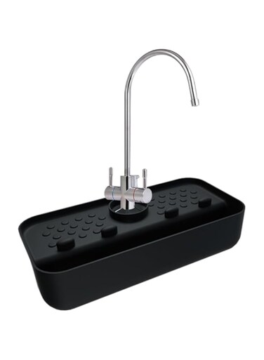 Azonee Kitchen Sink Splash Guard, Silicone Faucet Handle Drip Catcher Tray, Kitchen Sponge Holder Faucet Absorbent Sink Protectors Mat, Dish Soap Sponge Holder for Kitchen Bathroom Sink Accessories