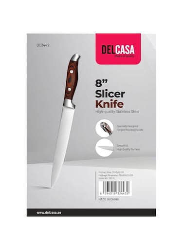 Delcasa DC3442 Slicer Knife, Silver, 8-Inch Size